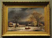184 The Half-Way House (1861) G-H Durrie peintre américain