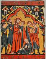 25 La trahison de Judas (représenté deux fois) - Peinture sur bois (tempera) - Espagne (13° siècle)