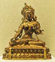 259 Tara blanche - Bronze doré tibetain - Qing (1644-1911)