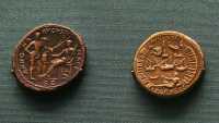 213 - Monnaies de bronze de Néron (54-68) Annona (déesse des denrées), Cérès et le nouveau port d'Ostie font allusion à l'approvisionnement en blé de Rome