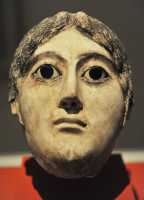 091 Masque de femme (Règne d'Hadrien 117-138) Plâtre - yeux de verre