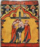 24 Descente de croix - Peinture sur bois (tempera) - Espagne (13° siècle)