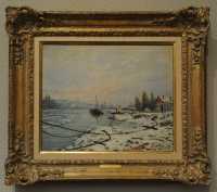 058 Sisley - L'Amarre. Effet de neige près de Saint-Cloud (1879)