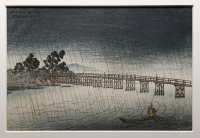 129 Scènes de la province d'Omi (Pont Karahashi à Seta) - Estampe par Ito Shinsui (1918)