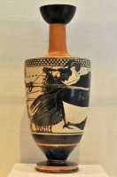 225 Vase à huile - Attique - Figures noires - Athéna combattant un géant (500±)
