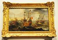 14 Andries van Aertvelt ? (1590-1652) Escadre de vaisseaux dans le tempête