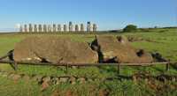 18 Moai renversé & plateforme cérémonielle (Ahu) de Tongariki (Après-midi)