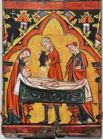 23 Embaumement du Christ - Peinture sur bois (tempera) - Espagne (13° siècle)