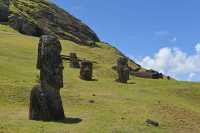 60 Moai sur la pente du volcan