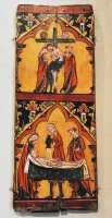 22 Descente de croix et embaumement du Christ - Peinture sur bois (tempera) - Espagne (13° siècle)