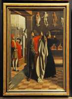 142 Sébastien détruit les idoles dans la maison d'un notable qui est guéri par un ange - Josse Lieferinxe (± 1497)