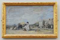 56 Boudin - Etude - Dame en blanc sur la plage de Trouville (1869)