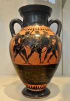 213 Vase - Attique fig. noires (540-30 BC) - Guerriers & spectateurs