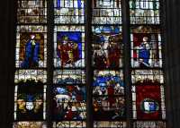09 Vitrail (1602) Marie-Madeleine - St Christophe - Crucifixion Ste Barbe - Descente de croix - Résurrection