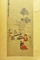 180 Ren Xiong (1823-1857) Tambour & cithare (1852) - Quing