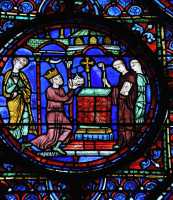 086 Charlemagne suivi de Roland dépose les reliques dans la chapelle d'Aix-la-Chapelle