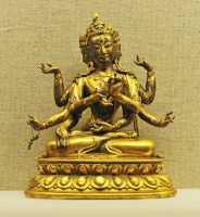 256 Ushnishavijaya -  Bronze doré tibetain -   Qing (1644-1911)