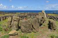 29 Restes de Moai entre l'Ahu et la côte