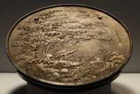 153 Trésor de Horyuji - Miroir de bronze (Grues & tortue) Période Edo (1758)