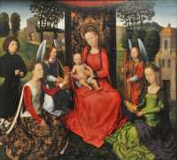 01 Hans Memling - Vierge & enfant avec Stes Barbe & Catherine d'Alexandrie (1479)